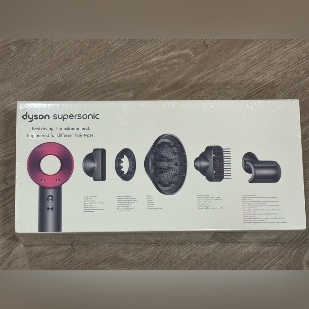 Dyson Supersonic Hair Dryer Iron/Fuchsia NEW Sealed Full Set Authentic